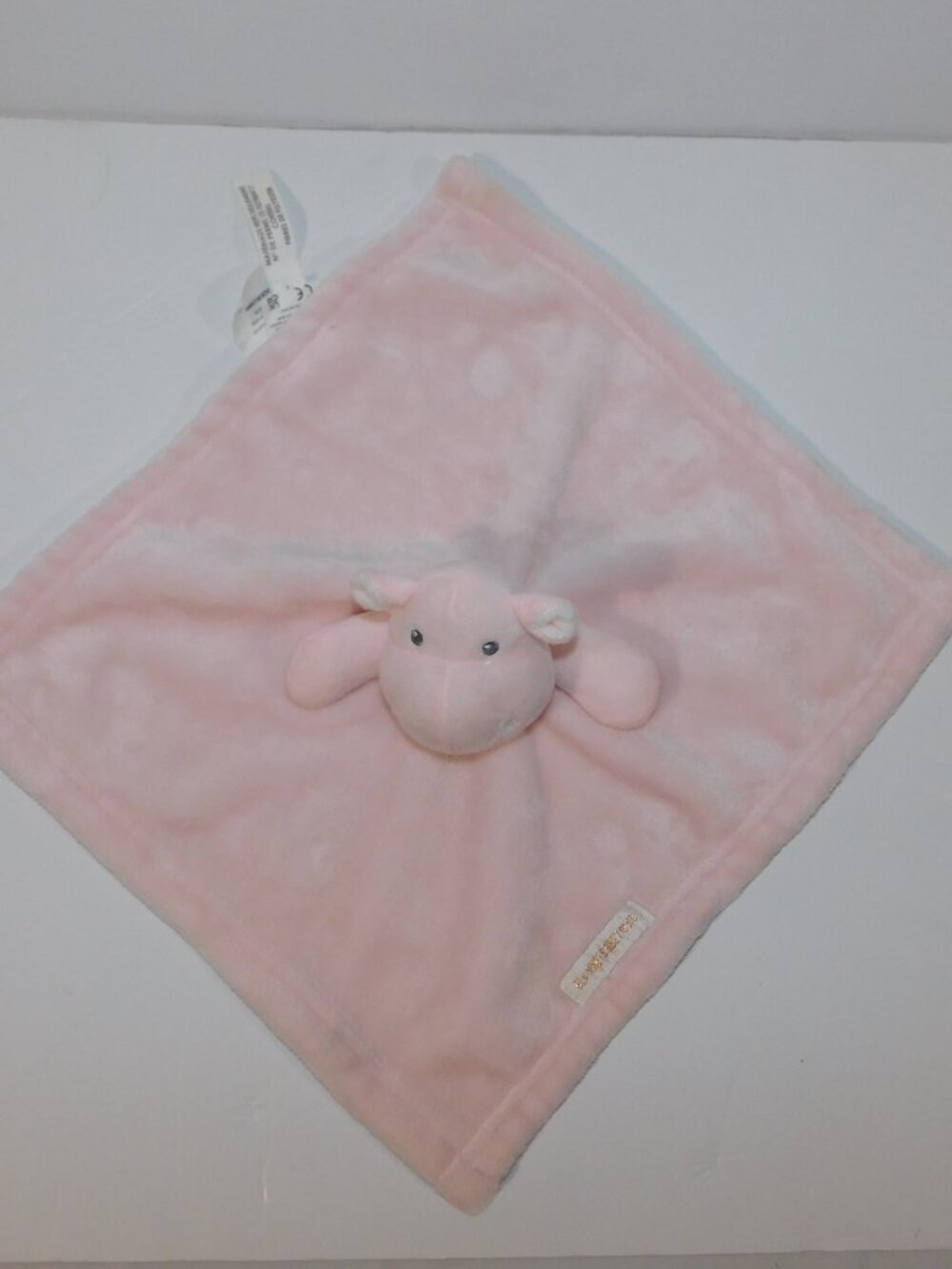 Blankets & Beyond Pink Hippo Plush Security Blanket Baby Lovey Hippopotamus - Picture 3 of 6
